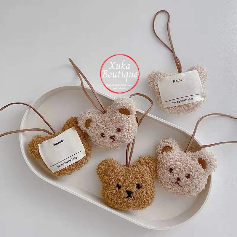 Name Tag Gấu Treo Cặp Cho Bé / Móc Treo Túi Đi Học Cho Bé 🧸