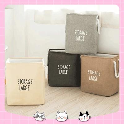 Giỏ vải cotton đựng quần áo đa năng gấp gọn phong cách Châu Âu