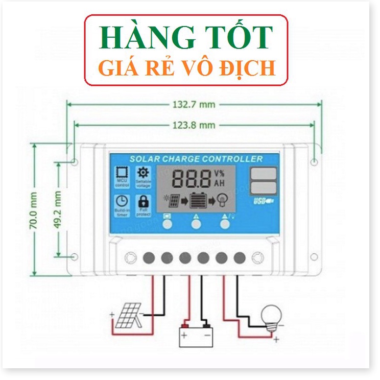 Điều khiển sạc năng lượng mặt trời 10A đến 50A