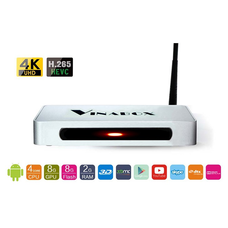 TV Box VINABOX X6 Chip lõi tứ - RAM 2GB , Có voice Assistant  2019 chính hãng .
