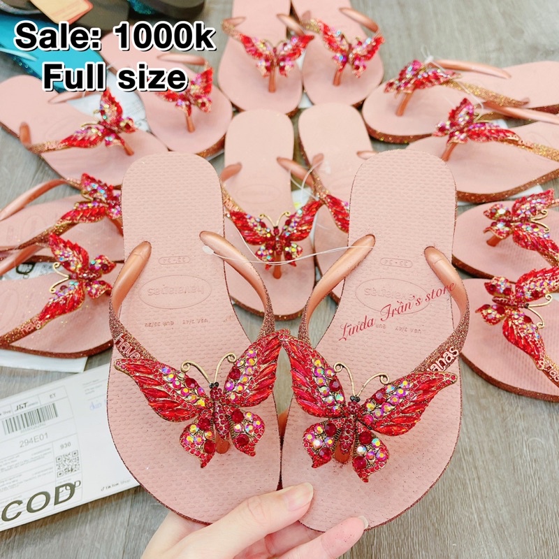 dép HVN kim tuyến viền hồng ruốc b.chúa đỏ