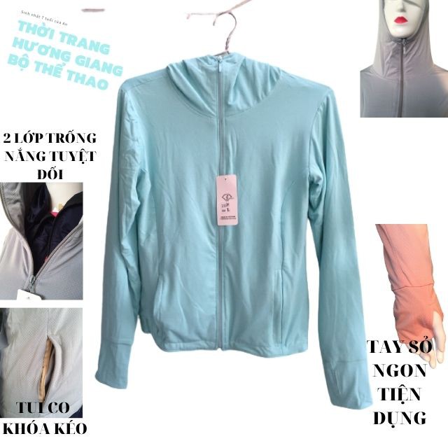 Áo chống nắng 2 lớp nữ hàng vải thông hơi kim cương | BigBuy360 - bigbuy360.vn