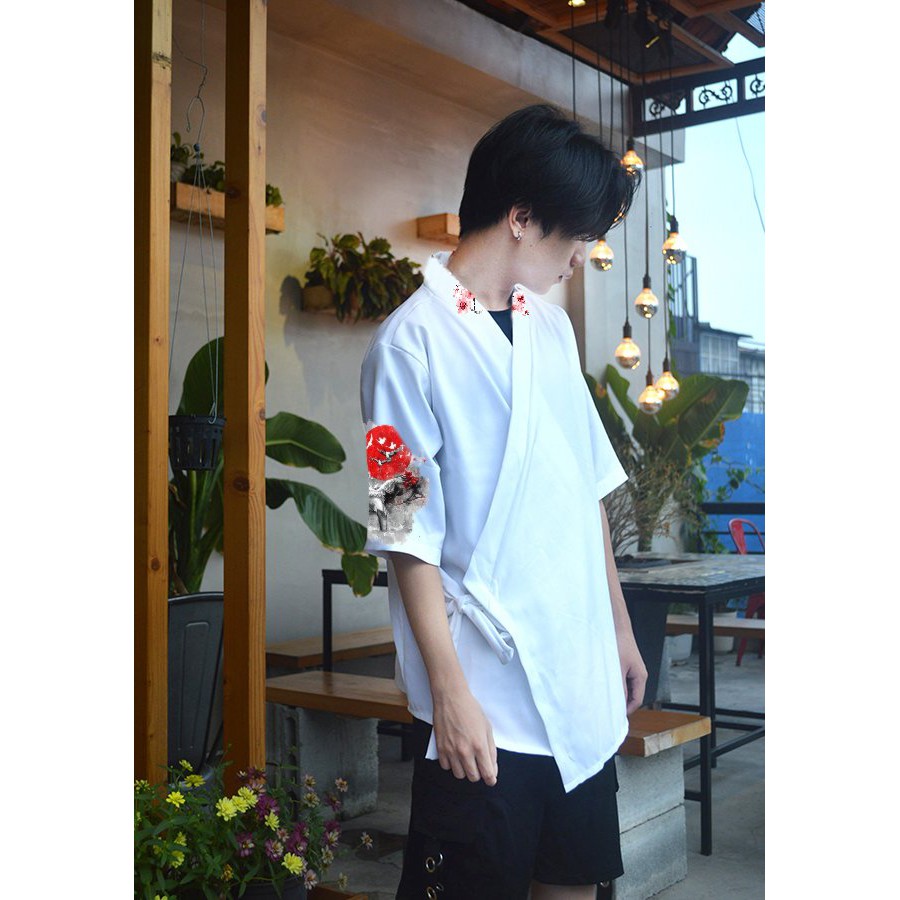 Áo YUKATA SAMURAI In White - Giá sỉ Unisex