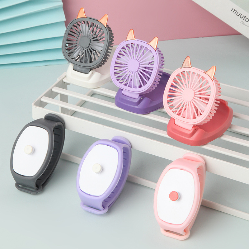 New Creative Children's Watch Fan Student Outdoor Portable Mini Handheld Rechargeable Small Fan Gift Customization