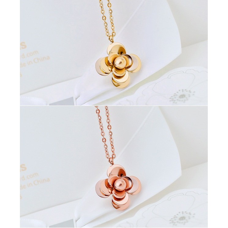 DÂY CHUYỀN TITAN, VÒNG CỔ HOA TRÀ THỜI TRANG TN028 siêu đẹp, bền màu, chuẩn thời trang