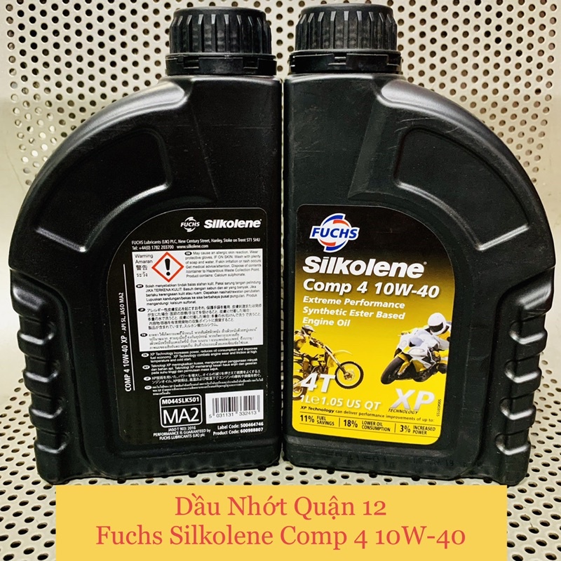 Nhớt Tổng Hợp Gốc Ester Xe Sô - Tay Côn Fuchs Silkolene Comp 4 10W-40 Made in UK