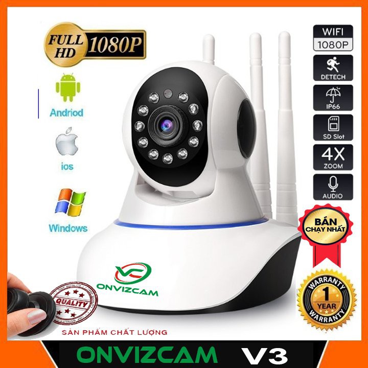 Camera IP Wifi 3 Râu Carecam Full HD 1080P - 2.0MPX, Xoay 360 độ