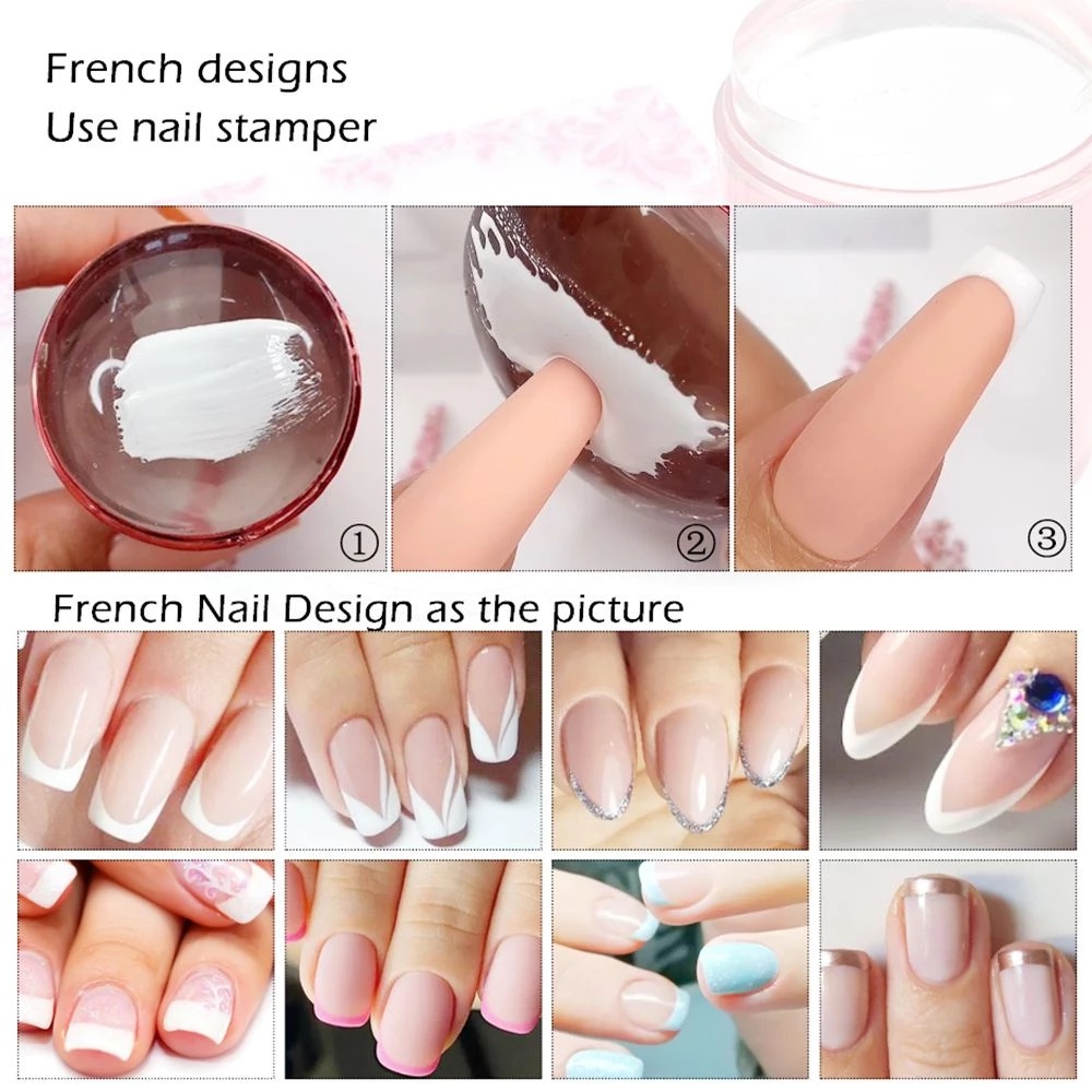 Bộ Dụng Cụ In Hình Móng Tay Đầu Silicone Trong Suốt