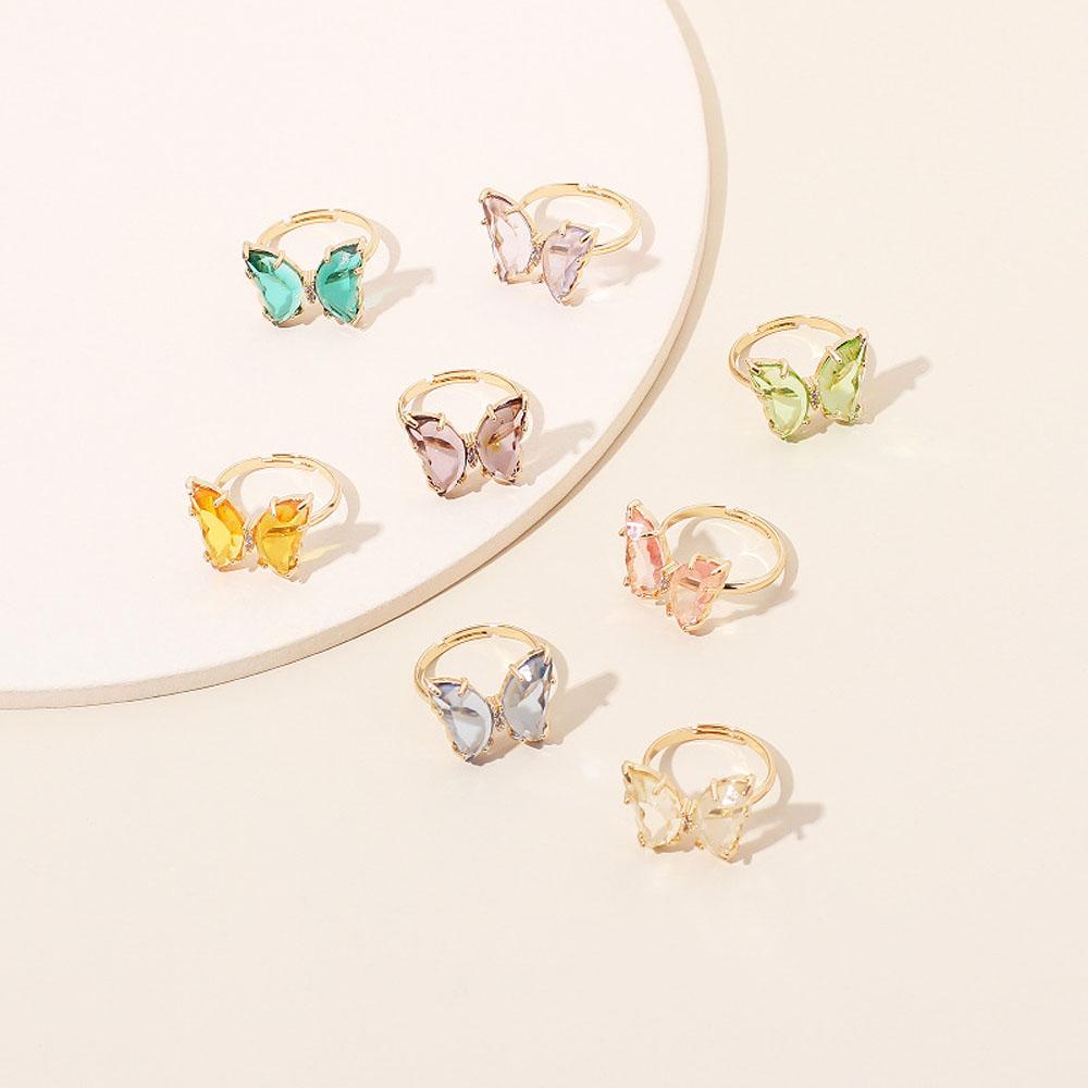 Nhẫn Acrylic Trong Suốt Hình Bướm Đơn Giản Thời Trang Cho Nữ