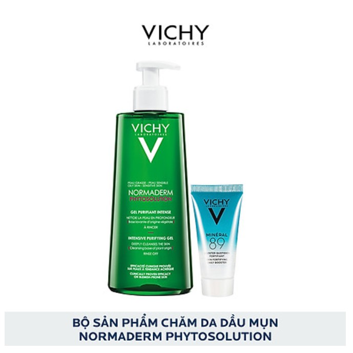 Bộ Sản Phẩm Gel Rửa Mặt Làm Sạch Sâu, Giảm Bã Nhờn Và Se Khít Lỗ Chân Lông VICHY Normaderm Phytosolution