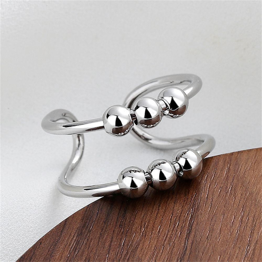 Nhẫn Thiết Kế Độc Đáo Giúp Giảm Căng Thẳng|Vòng Tay Chuỗi Hạt Nhiều Màu Sắc Có Thể Điều Chỉnh Kích
