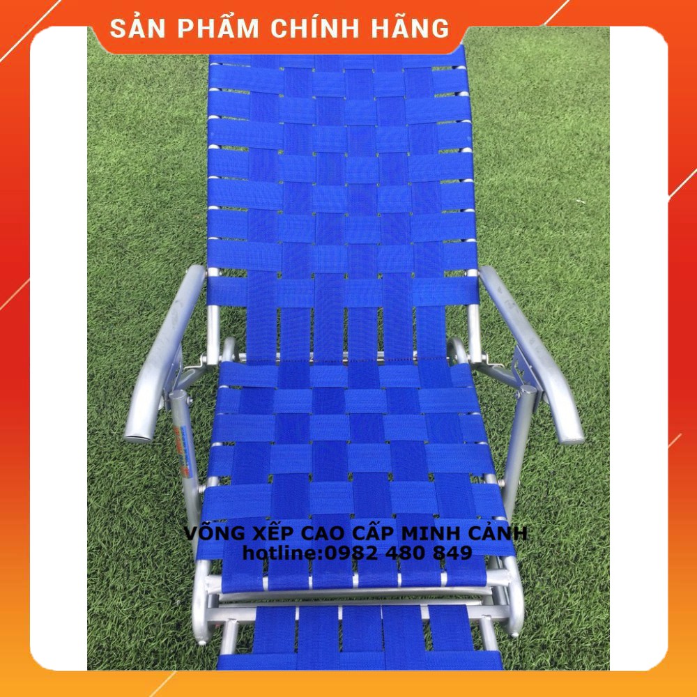 [GIÁ SỈ] Ghế bố dây bản to khung nặng 9.5kg cao cấp(khung bạc trắng)_Võng Xếp Thảo Điều