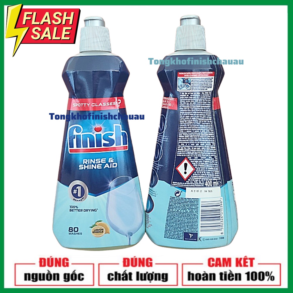 Dầu bóng Finish [chất trợ xả, nước làm bóng cho máy rửa bát]