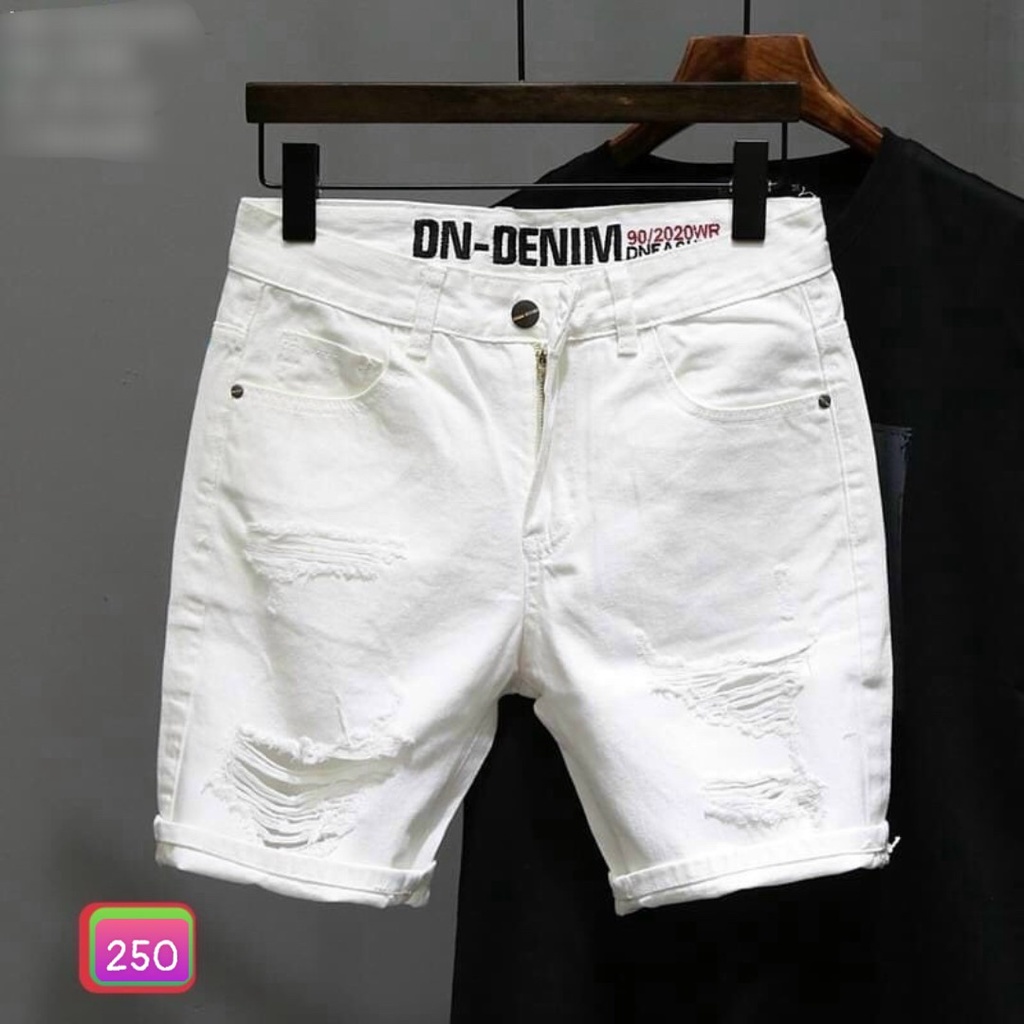 Quần Short Jean,  Đùi Rin Nam hoa tiết xám Co Giãn 4 chiều M53