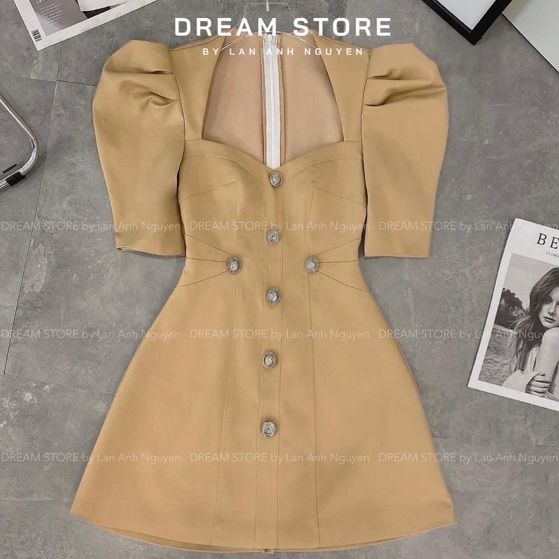 ĐẦM KAKI BIGSIZE CỔ U TAY BỒNG 55-95kg | BigBuy360 - bigbuy360.vn