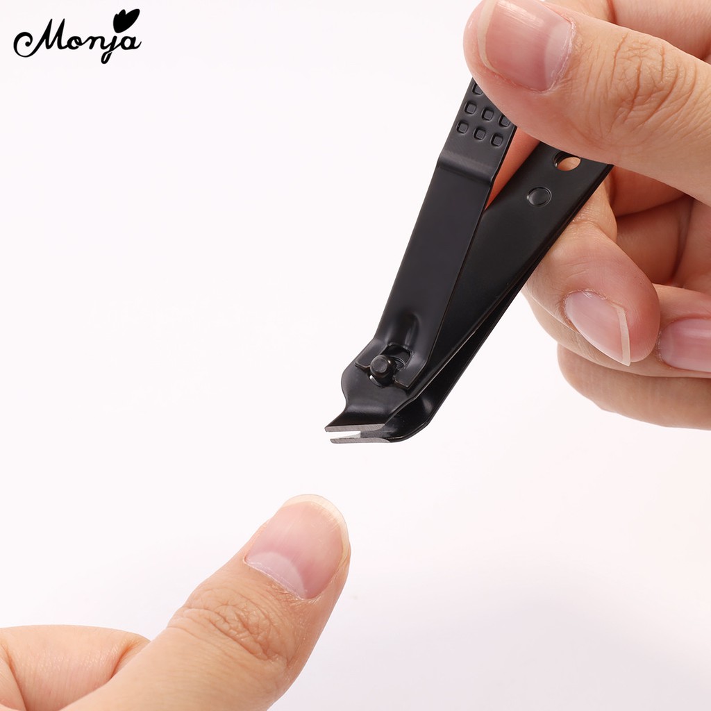 [Hàng mới về] Dụng Cụ Cắt Móng Tay Monja Bằng Thép Không Gỉ Màu Đen