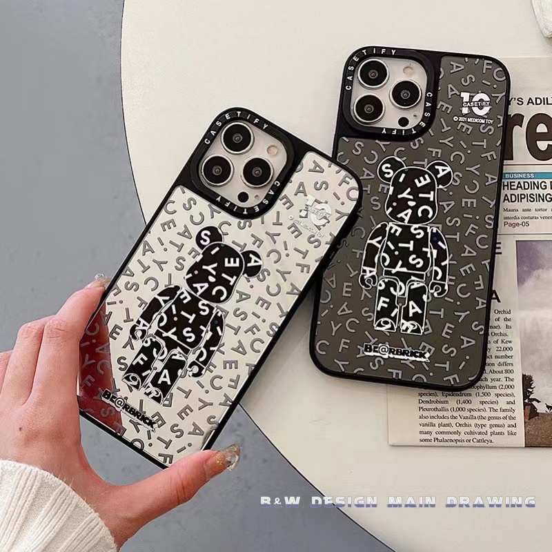 Ốp Điện Thoại Acrylic Cứng Tráng Gương Hình Gấu Gloomy Thời Trang Cho iPhone 13 12 11 Pro X XS Max XR 7 8 Plus