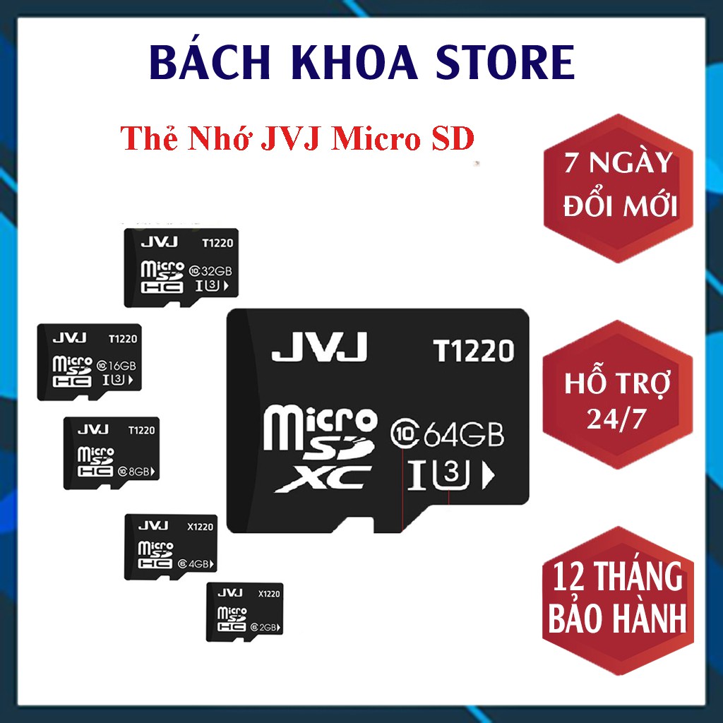 Thẻ Nhớ 64GB/32GB/16GB/8GB/4GB/2GB MicroSD Class 10 U3 Lưu Trữ Dữ Liệu, Nhạc MP3, MP4