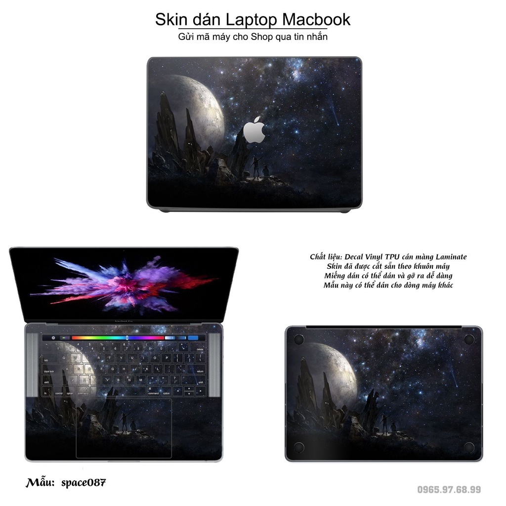 Skin dán Macbook mẫu không gian (đã cắt sẵn, inbox mã máy cho shop)