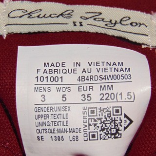 Giày Chuck 2 AllStar Classic Cổ Cao Nữ Đỏ Đậm