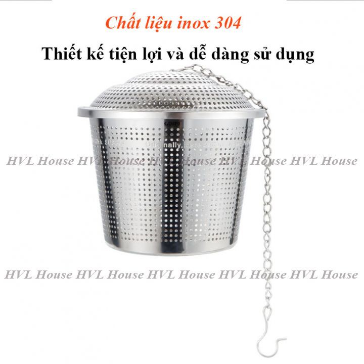 Lọc trà inox 304 hình trụ, có dây treo, không gỉ, nhiều kích thước - LOKING