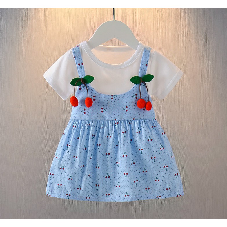 Váy họa tiết quả cherry cực yêu dành cho các công chúa nhỏ vm-38