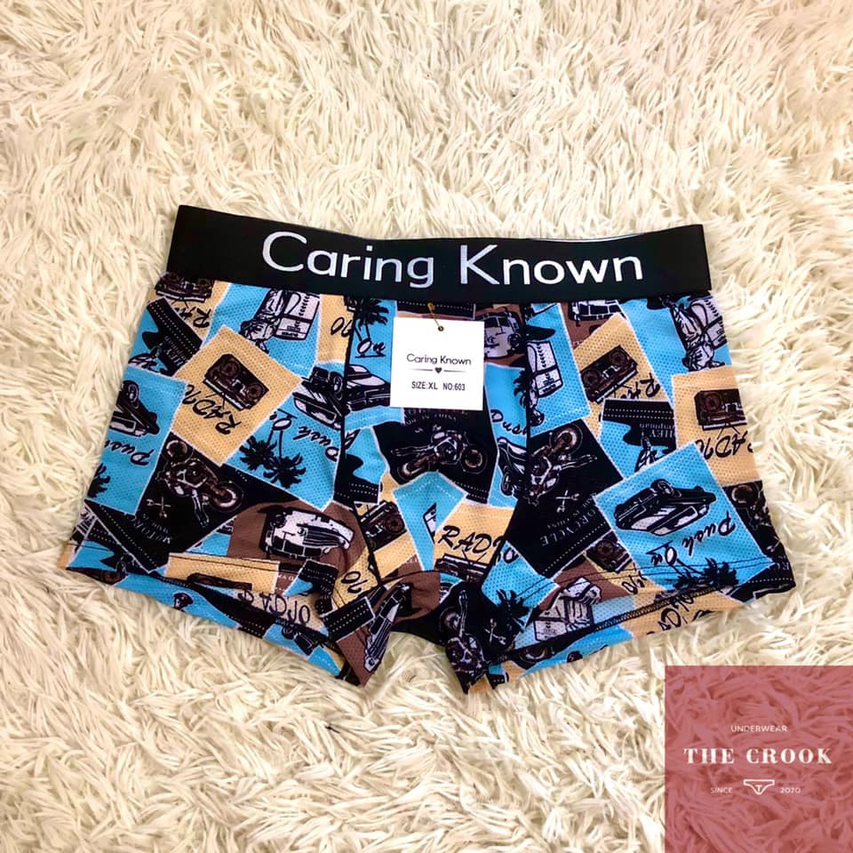 Quần sịp đùi nam boxer họa tiết thông hơi lỗ nhỏ, lỗ nhỏ.