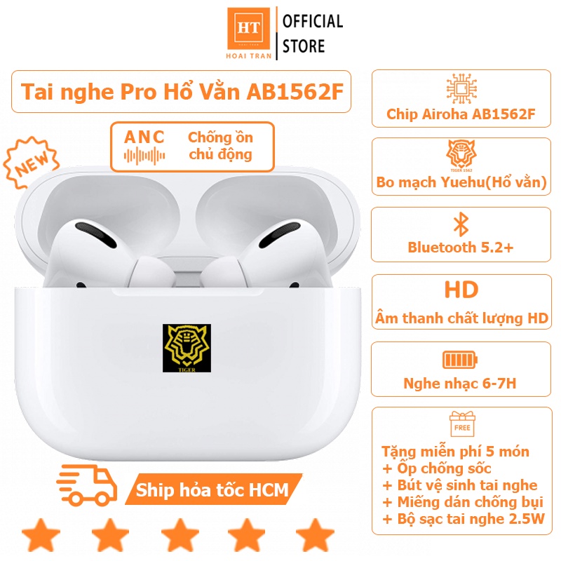 Tai Nghe Bluetooth Hổ Vằn Pro AB1562F Pin 5-7H Có Chống Ồn Chủ Động Mới Nhất 2022