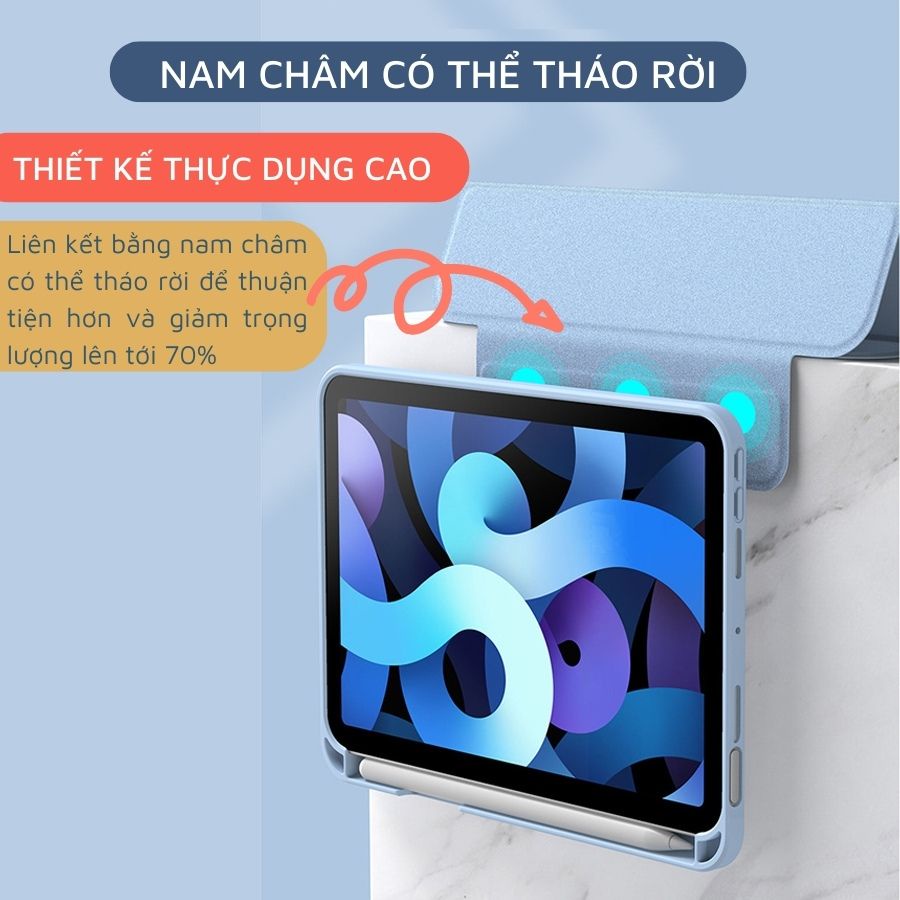 [DIY Bản Pro] Bao Da Ipad Magnetic Glass Shell, Phiên Bản Nam Châm Tháo Rời