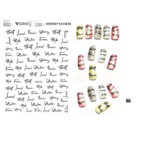 sticker chữ trang trí nail