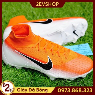 𝐓Ế𝐓🌺 NEW CH [Siêu Chất] [FreeShip] [Tặng Túi] Giày Đá Bóng Cỏ Thật 𝗙𝗚 𝗠𝗲𝗿𝗰𝘂𝗿𝗶𝗮𝗹 𝗩𝗜𝗜 Cam Trắng Cao Cổ Đã Khâu Bền Đẹp "