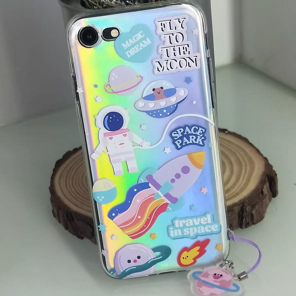 Ốp điện thoại nhựa mềm in hình phi hành gia thích hợp cho Iphone 6s 7plus8x 11pro