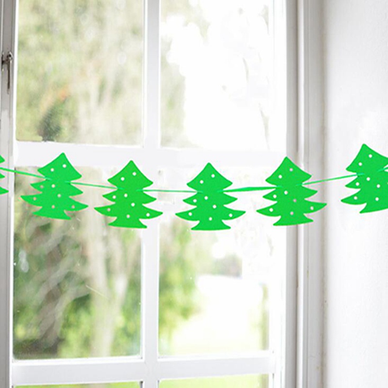 Christmas Trees Happy New Year Banner Christmas Paper Garland Ornament Christmas Decorations