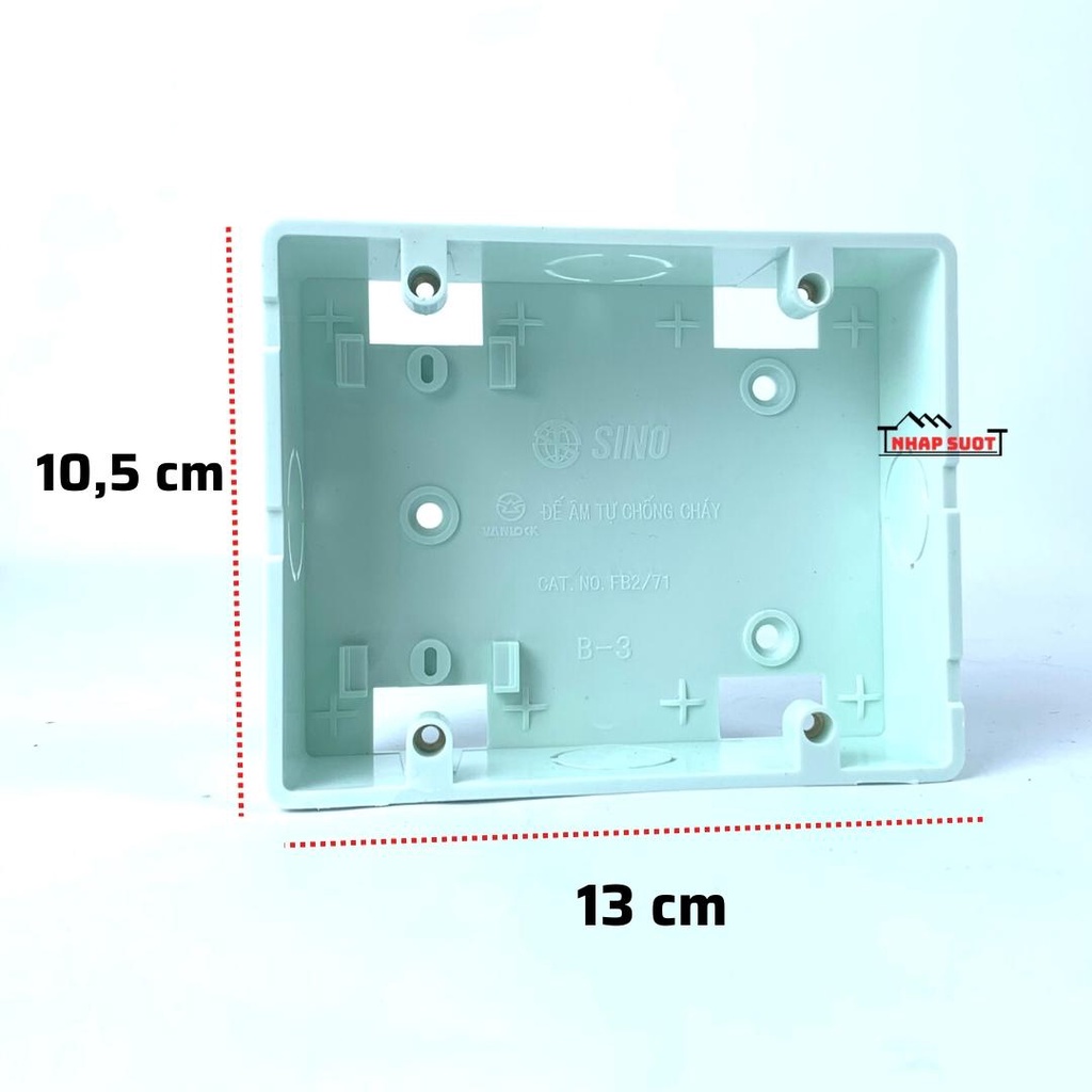Đế âm đơn, đôi, vuông, nổi, aptomat cài MCB Sino nhựa chống cháy