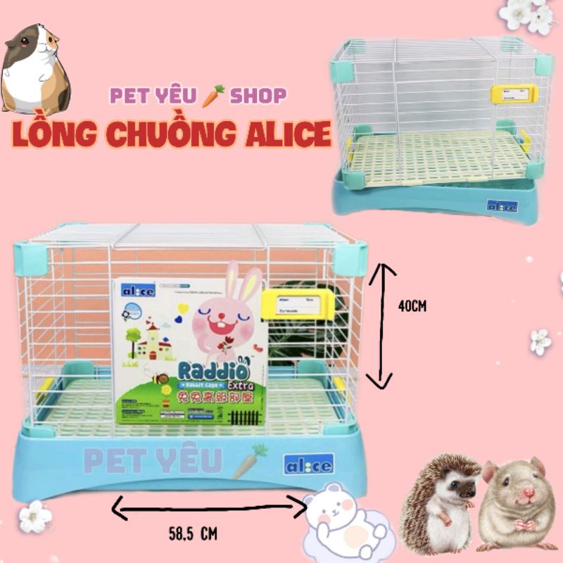 Chuồng alice (58,5 × 37,5×40cm) ❤️ Freeship❤️ dành cho thỏ bọ chinchilla nhím sóc