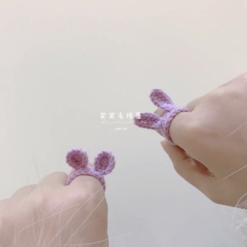 NHẪN LEN Đôi hình tai thỏ , gấu dễ thương . nhẫn cho cặp đôi