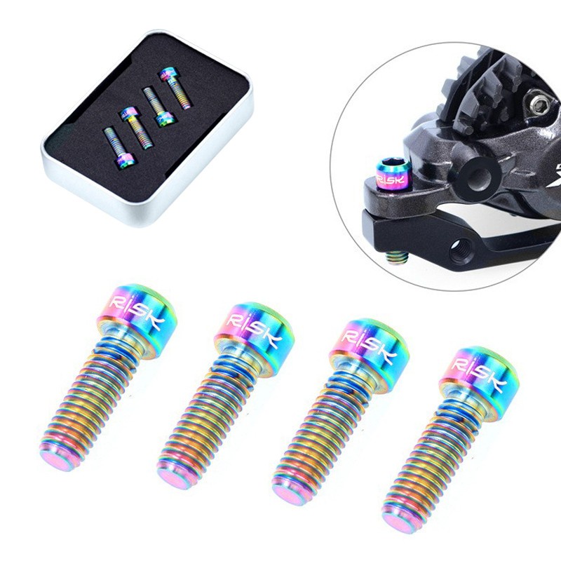 Vít Cố Định Đĩa Phanh Thủy Lực Bằng Hợp Kim Titan Kèm Ốc Vít M6*20mm Cho Xe Đạp