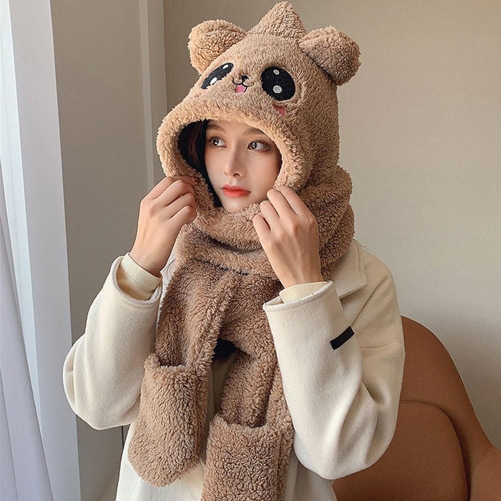 Mũ Tai Gấu Nhồi Bông Dễ Thương Thời Trang Mùa Đông 1