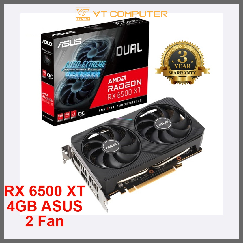 Card Màn Hình RX 6500 XT / 4GB / Asus Dual / 2 Fan / Bảo Hành 36 Tháng