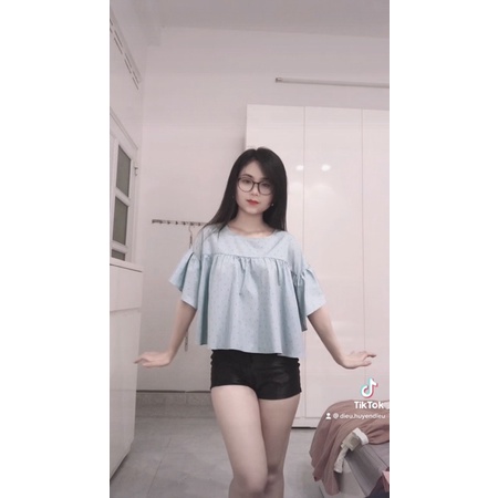 Áo baby doll xanh