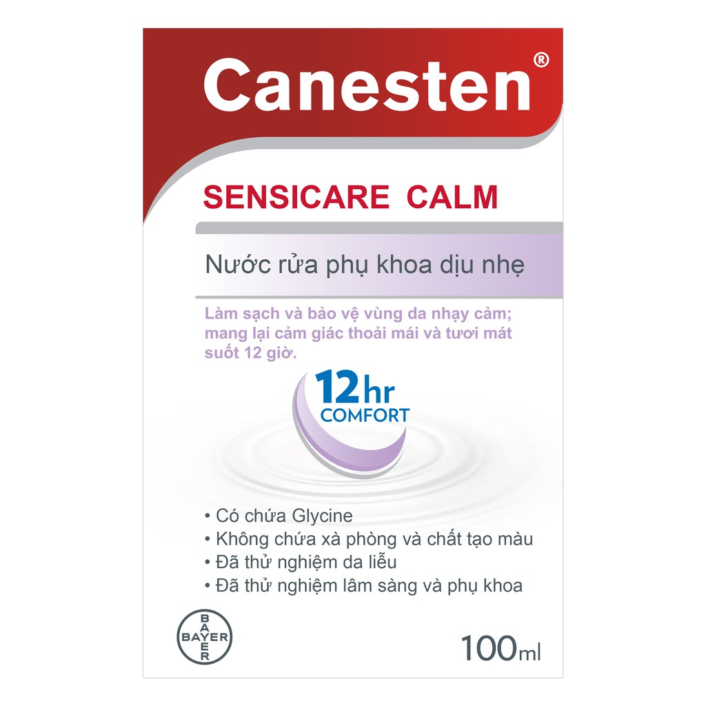 Dung dịch vệ sinh phụ nữ Canesten Sensicare Calm 100ml-Tặng băng vệ sinh hàng ngày 8miếng