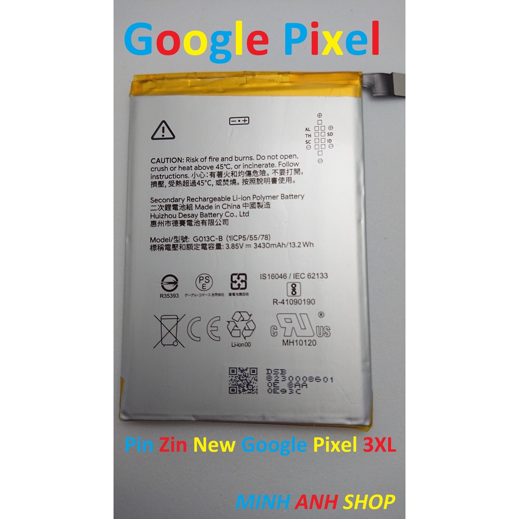 PIN ZIN NEW-ORIGINAL BATTERY GOOGLE PIXEL 3XL : G013C-B