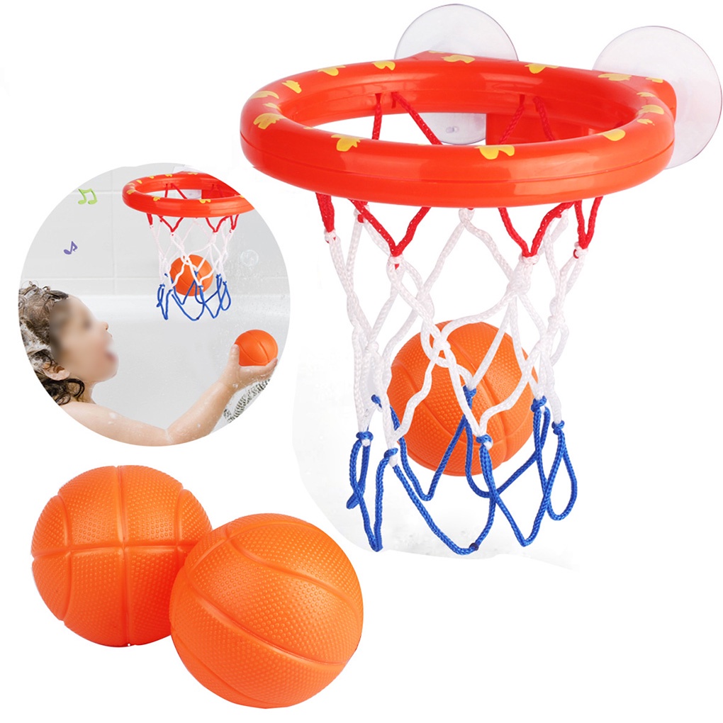 Mini Suctions Cup Basketball Hoop Bath Toy Set Baby Bathtub Shooting Game Toy Kids Shower Basketball[sneaky]