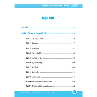 Từ vựng tiếng Hàn theo chủ đề