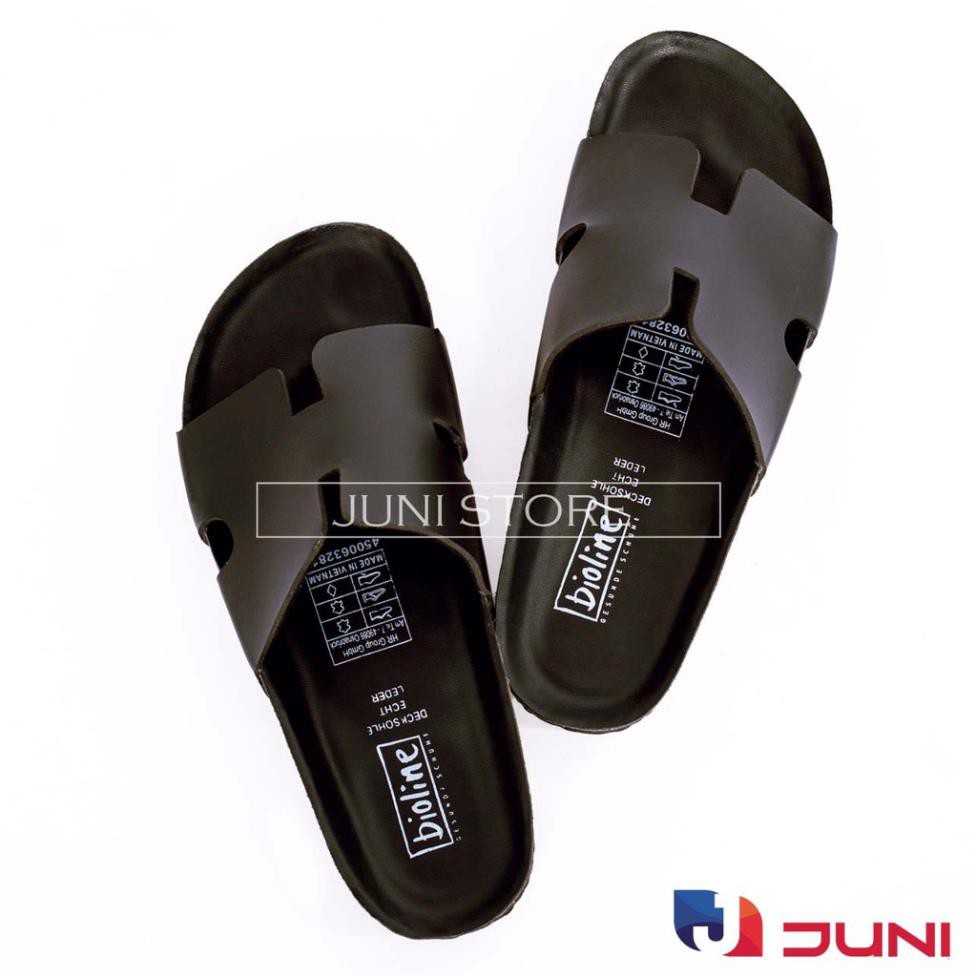 [DA PU-CHỐNG NƯỚC] PU04- Dép sandal chữ H Unisex da PU, đế trấu Bioline Birken - Xuất khẩu châu Âu - Juni Store