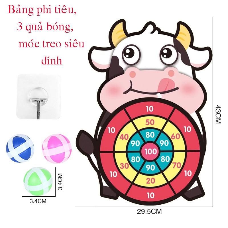 Ném bóng dính cho bé, bảng ném bóng gai tính điểm động vật đáng yêu