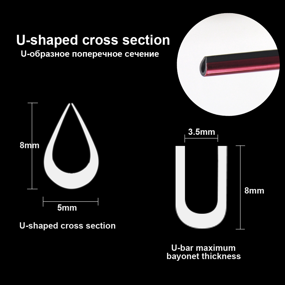 Set 10 Dải Viền Mạ Chrome Hình Chữ U Thông Dụng Trang Trí Lỗ Thông Gió Xe Hơi DIY