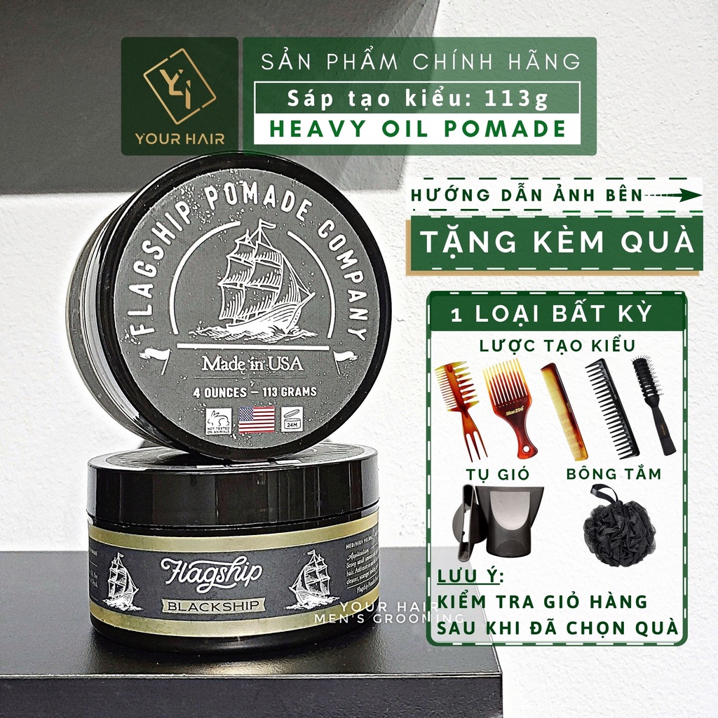 Sáp tạo kiểu Flagship Black Ship Water Based Pomade 113g