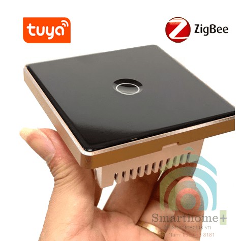 CÔNG TẮC ZIGBEE VIỀN KIM LOẠI NÚT BẤM LÕM HÌNH VUÔNG APP TUYA SHP-ZLEU
