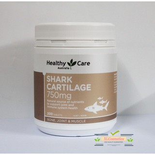 Viên uống Shark Cartilage 750mg Sụn Vi Cá Mập Healthy Care 200 viên - Hỗ trợ xương khớp sụn cá mập